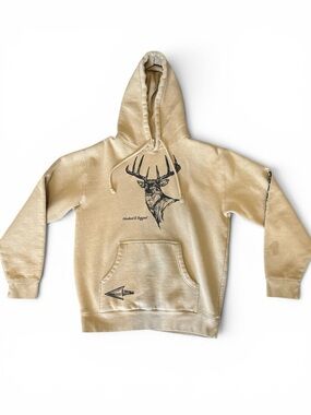 Men’s Medium Hooked & Tagged Light Brown Hoodie with Deer Graphic